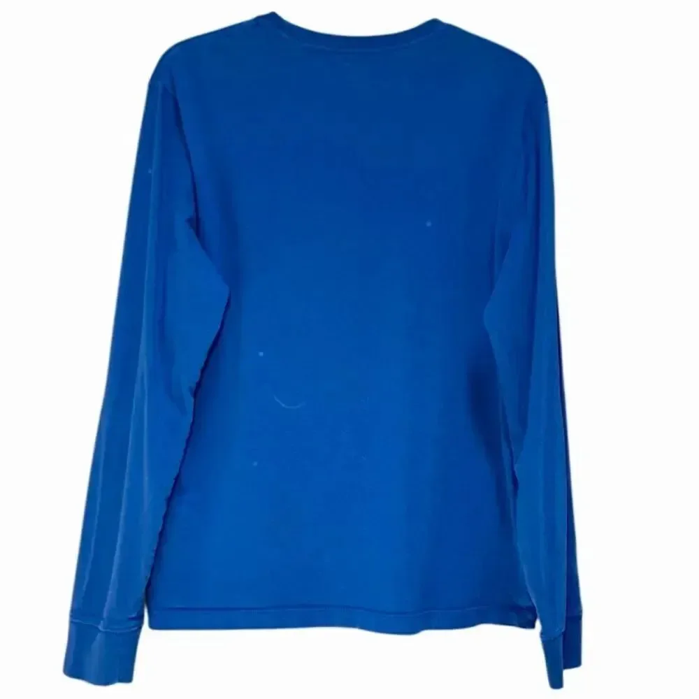 J Crew Crew Neck Washed Long Sleeve Tee in Blue Men’s M